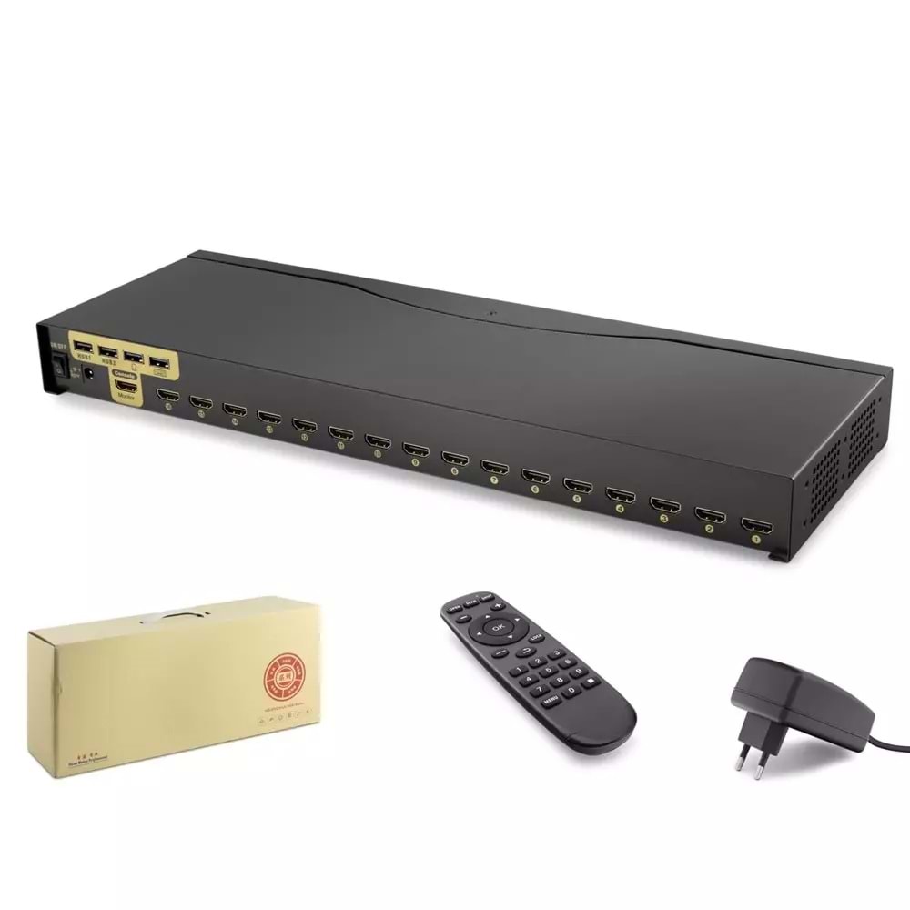 Hadron Hdx1379 Hdmi Kvm Switch 16Port Siyah