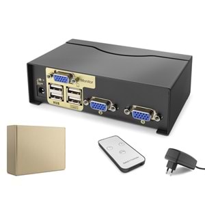 Hadron HDX1380 Vga Kvm Switch 2Port Siyah