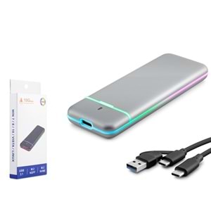 Hadron HDX1774 M.2 NVMe ve NGFF SSD Kutusu USB ve Type-C Gri