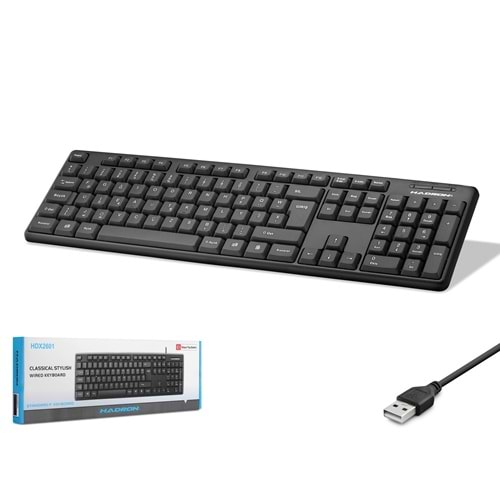 HADRON HDX2601-KH Standart F Klavye Siyah Kutu Hasarlı