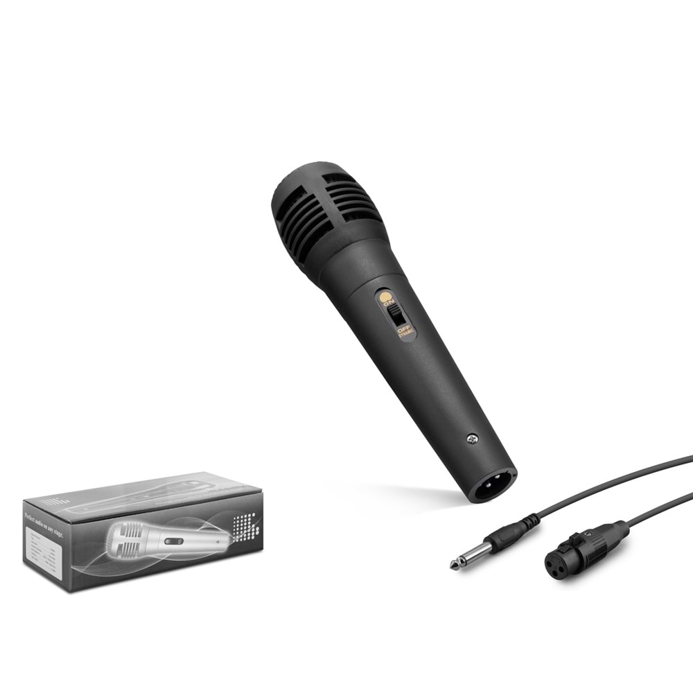 HADRON HDX2753 Kablolu Vokal Mikrofonu Sahne Tipi 6.35 mm - Siyah