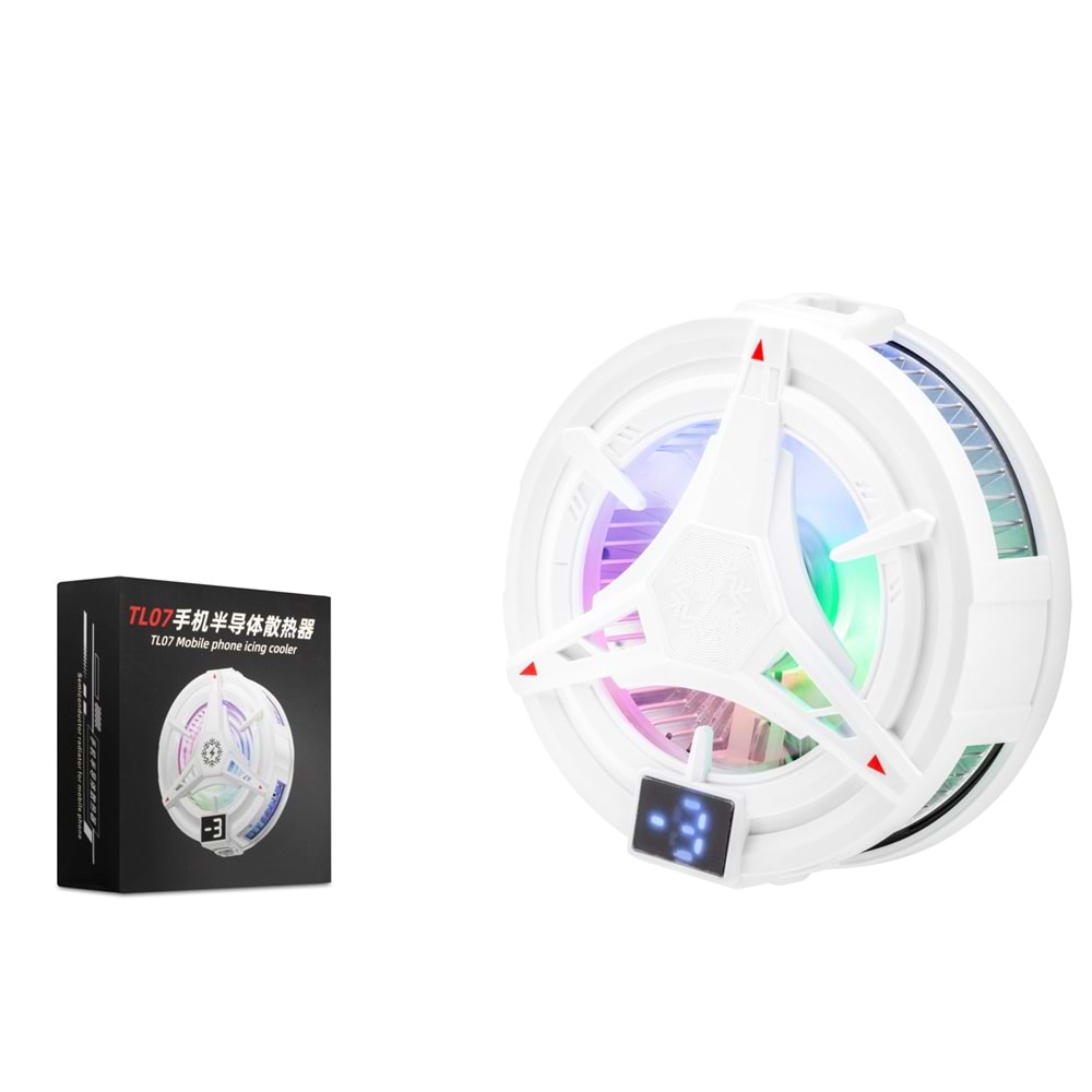 Hadron HDX4380 Telefon Buz Soğutucu Fan Mıknatıs Gösterge Rgb Beyaz