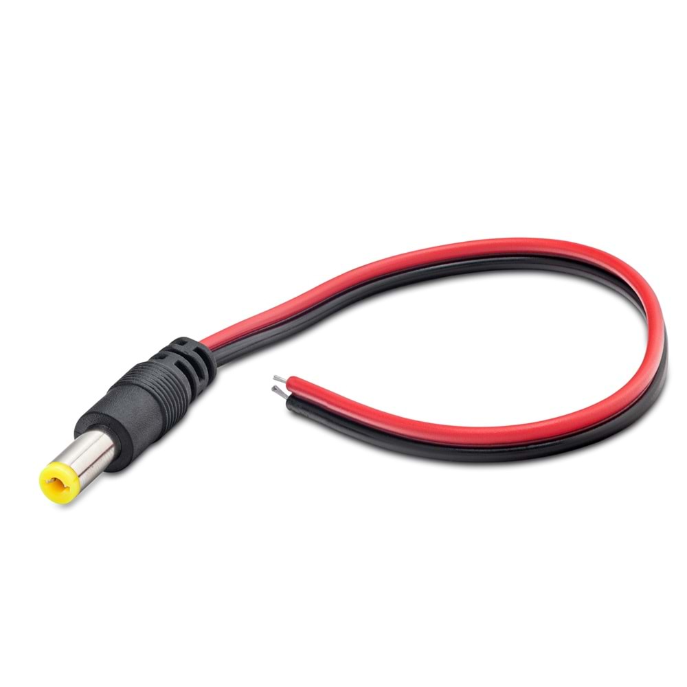 HADRON HDX5505 Power Jack Kablo 5.5 x 1.7 mm 26 cm - Kırmızı Siyah