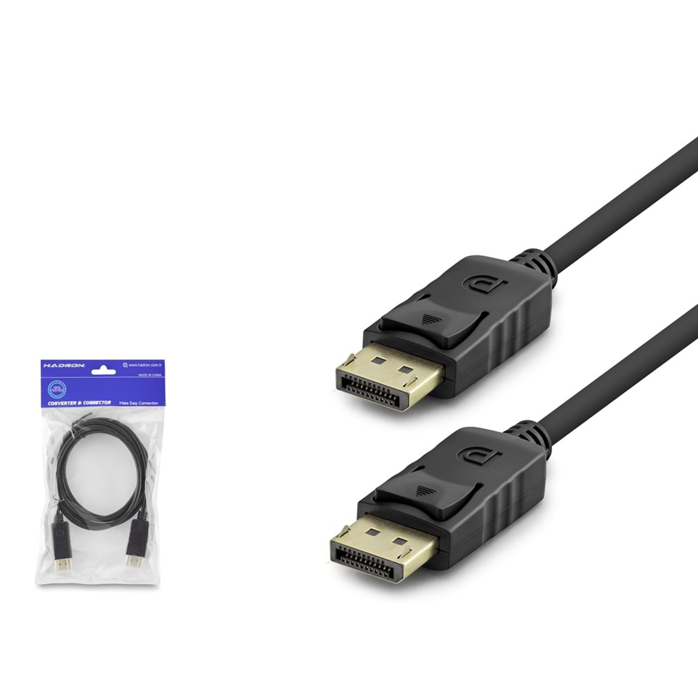 Hadron HDX7765 DisplayPort Kablo 4K 30Hz 1.8 Metre Siyah