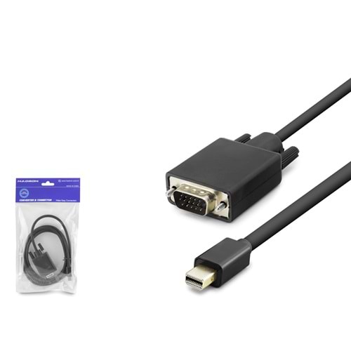 Hadron HDX7802 Mini DisplayPort - VGA Dönüştürücü Kablo 1.8 Metre Siyah