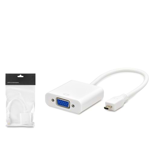 Hadron HDX7810 Micro USB - VGA Soket Görüntü Dönüştürücü Beyaz