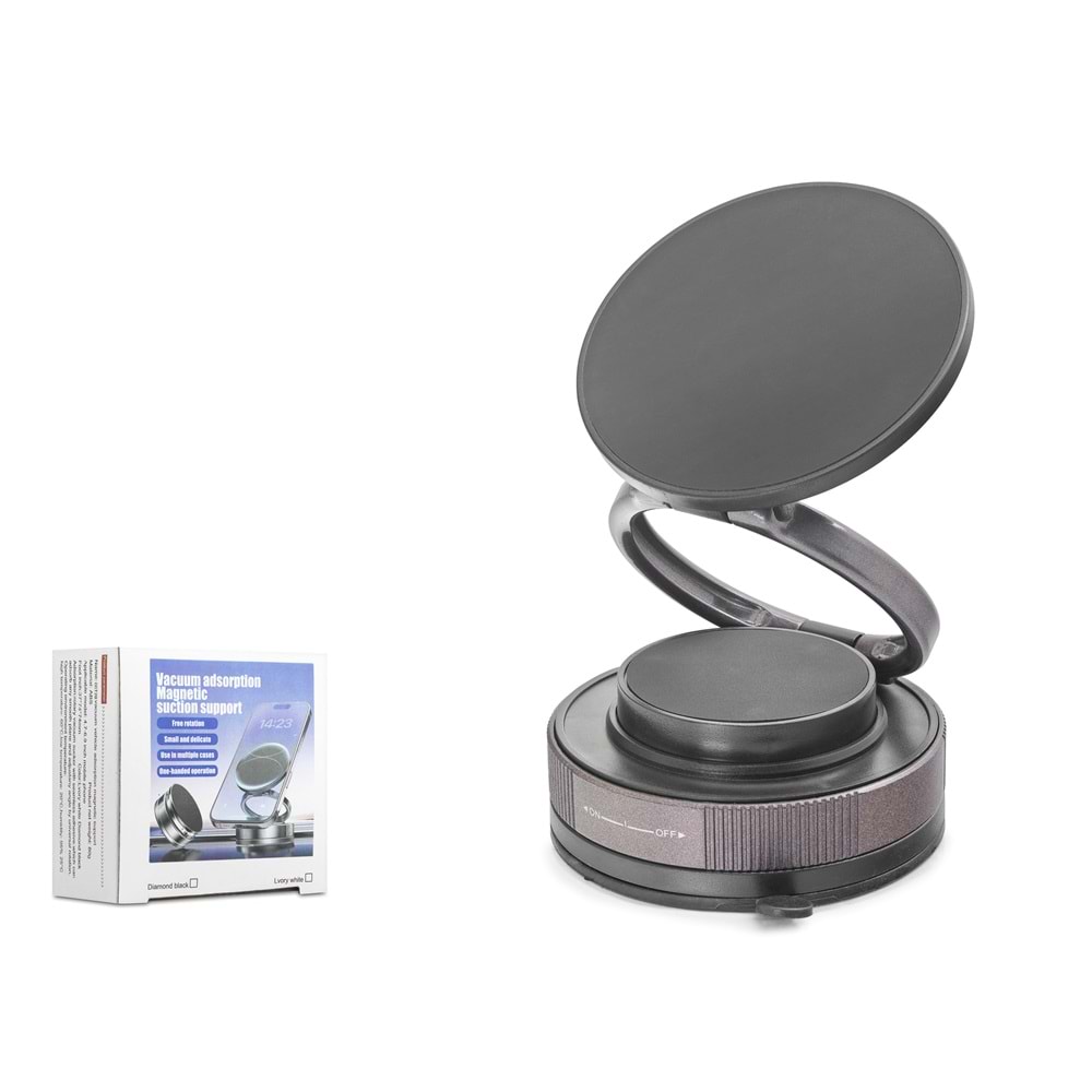 Hadron HDX8027 MagSafe Uyumlu Vantuzlu Telefon Tutucu Metal Siyah