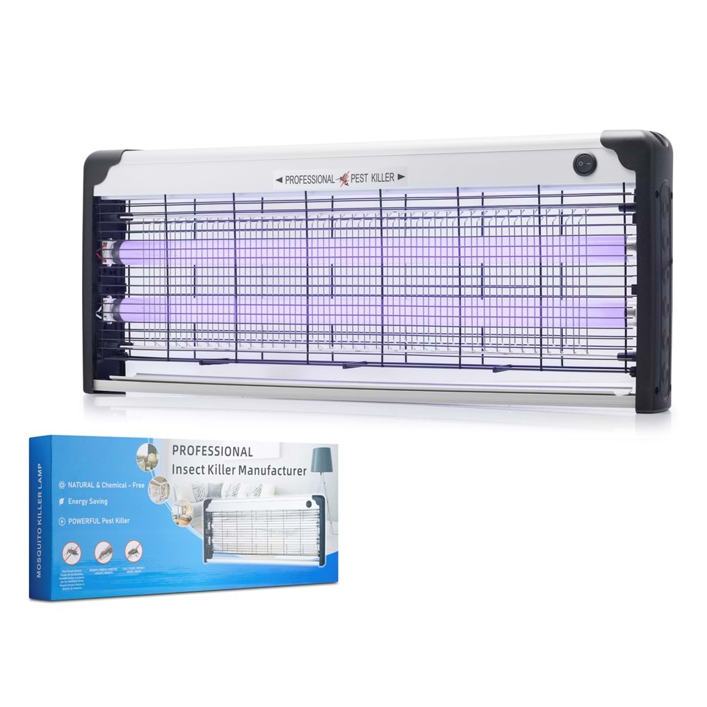 HADRON HDX9305 Elektrikli Sinek Öldürücü Cihaz 40W 65 cm Floresan Gri Siyah