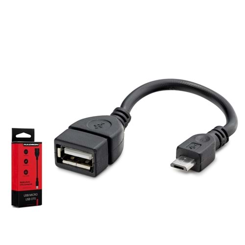 Hadron HN4590K Micro USB – USB Soket Dönüştürücü Siyah