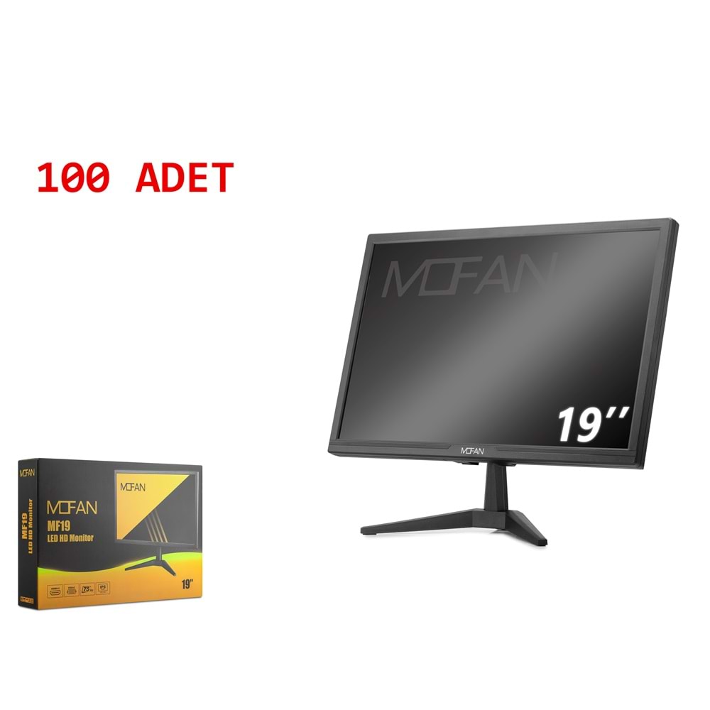 Mofan Mf19-100 19 100 Adet Led Hd Monitör Hoparlör Hdmi + Vga 75Hz 1440X900 Siyah