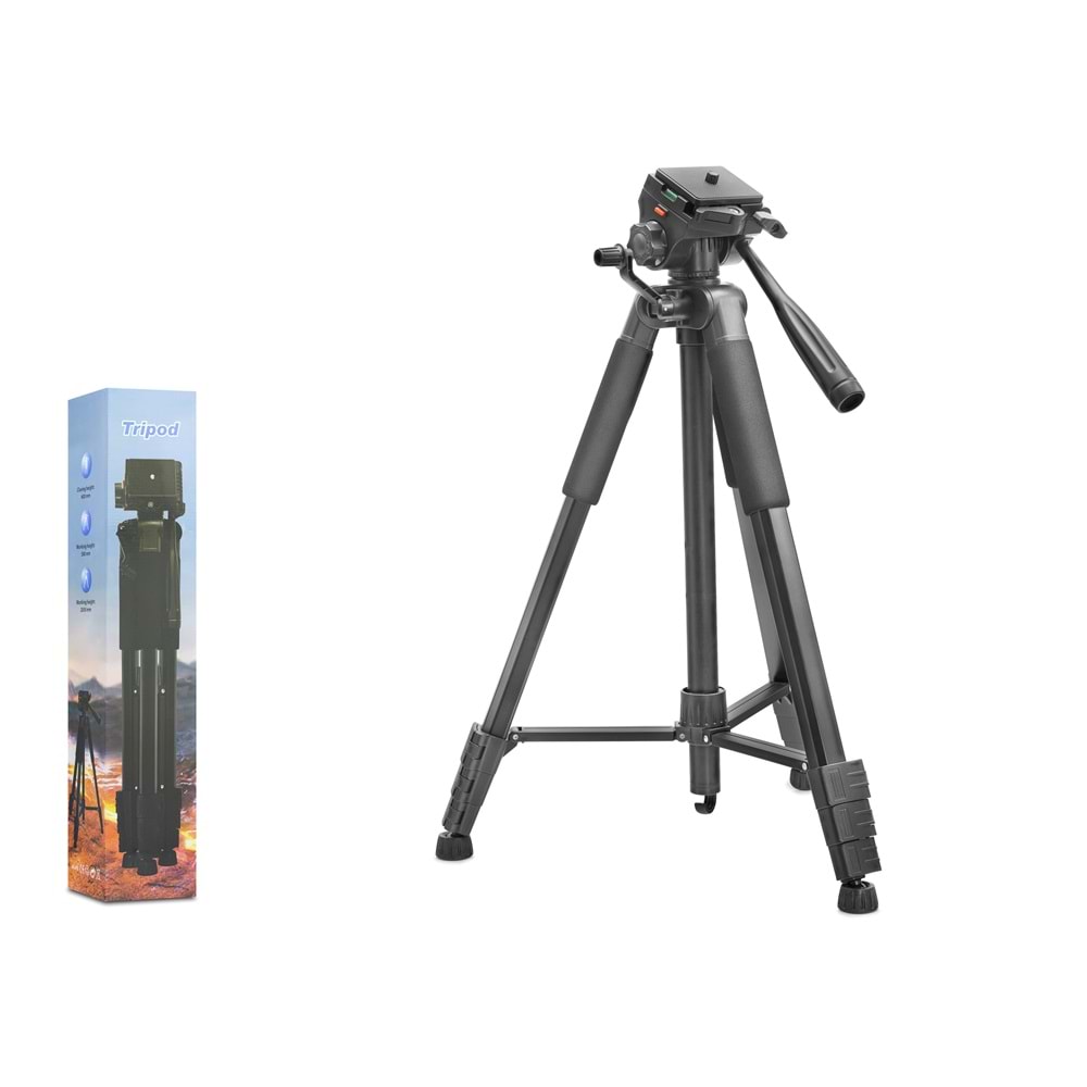 Nodar Nd1044 Tripod - Alüminyum + ABS 4 Bölmeli Profesyonel Kullanım 205Cm Siyah
