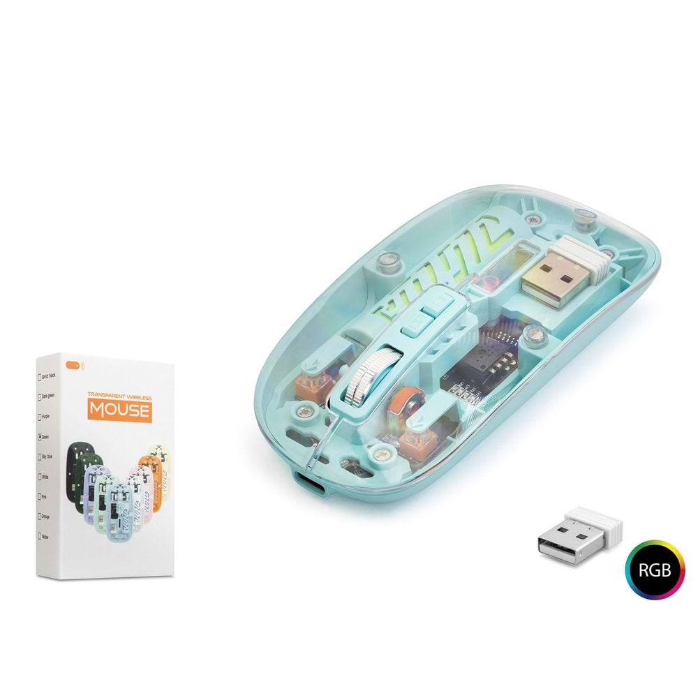 Nodar Nd1201g Wireless Şeffaf Mouse Yeşil