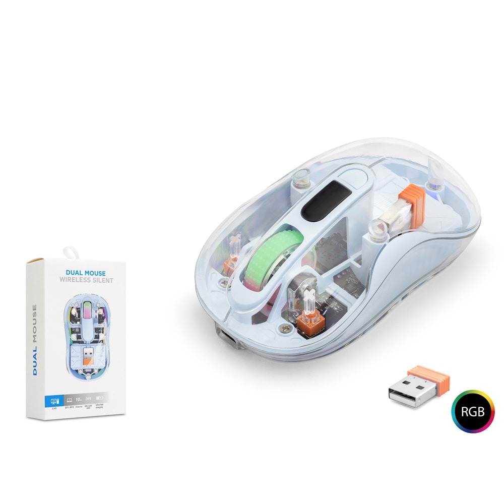 Nodar Nd1205m Wireless Şeffaf Mouse Mavi
