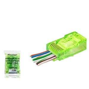 Nodar ND2409 Cat6 Konnektör Ezrj45 100Lü Paket Yeşil