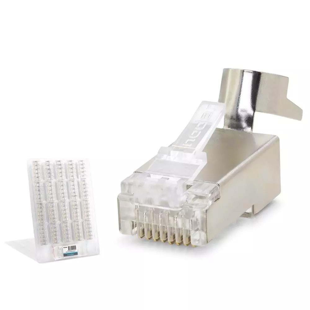 Nodar Nd2425 Cat7 Konnektör Ezrj45 Metal B. Kalite 100Lü Plastik Kutu Silver
