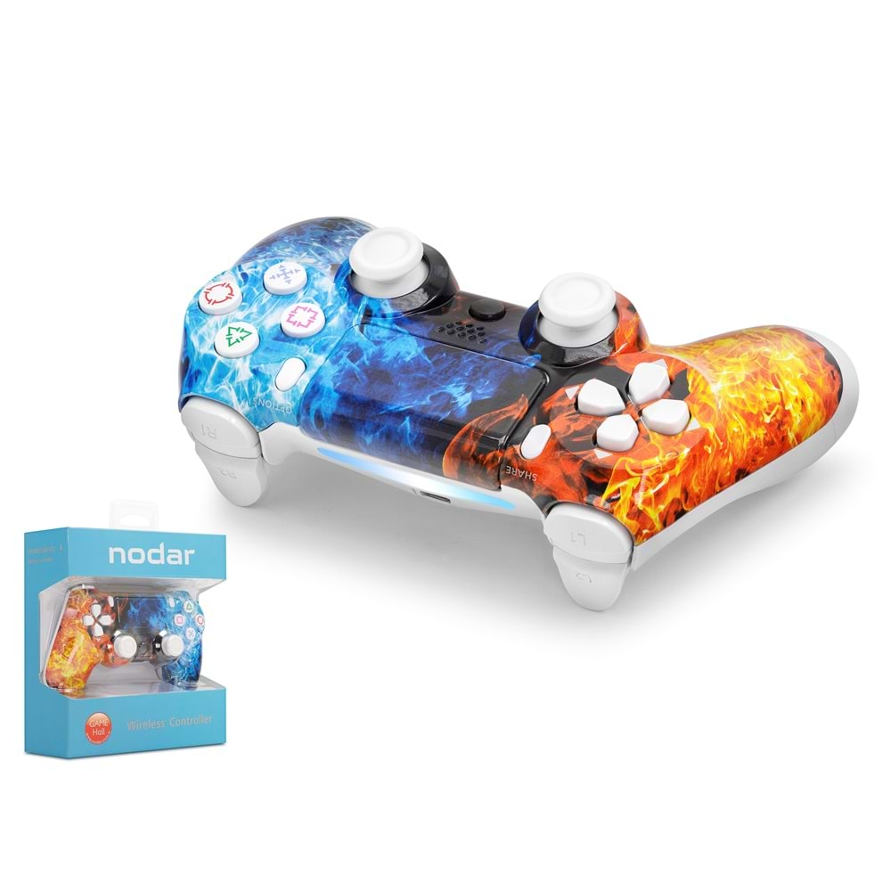 Nodar Nd400am Ps4 Gamepad Alev Buz Kırmızı mavi