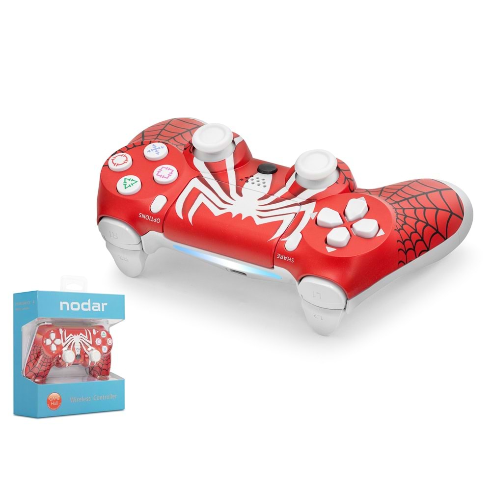 Nodar Nd400z Ps4 Gamepad Örümcük Ağ Kırmızı Beyaz