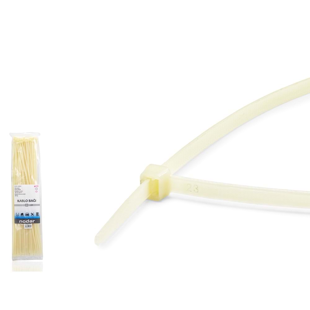 NODAR ND4811B Kablo Bağı 4.8 x 450 mm 100 Adetli Paket Sarı