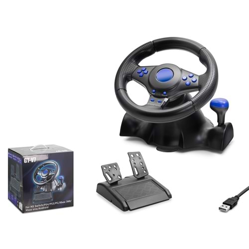 Nodar ND706 Direksiyon Seti 7in1 Ps4/Ps3/Pc/Xbox One/Xbox 360/Ns Switch Android Siyah