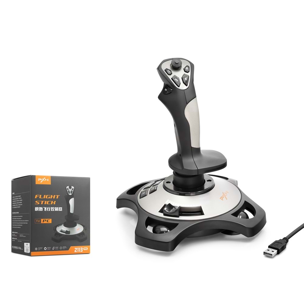 NODAR ND751 Pxn 2113Pro PC Uyumlu USB Uçuş Similatörü Joystick - Siyah / Gümüş