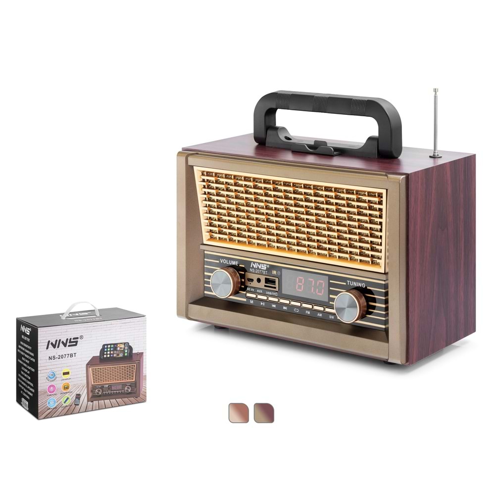 Nns Ns2077Bt Bluetooth Nostalji Speaker 280*141*210mm