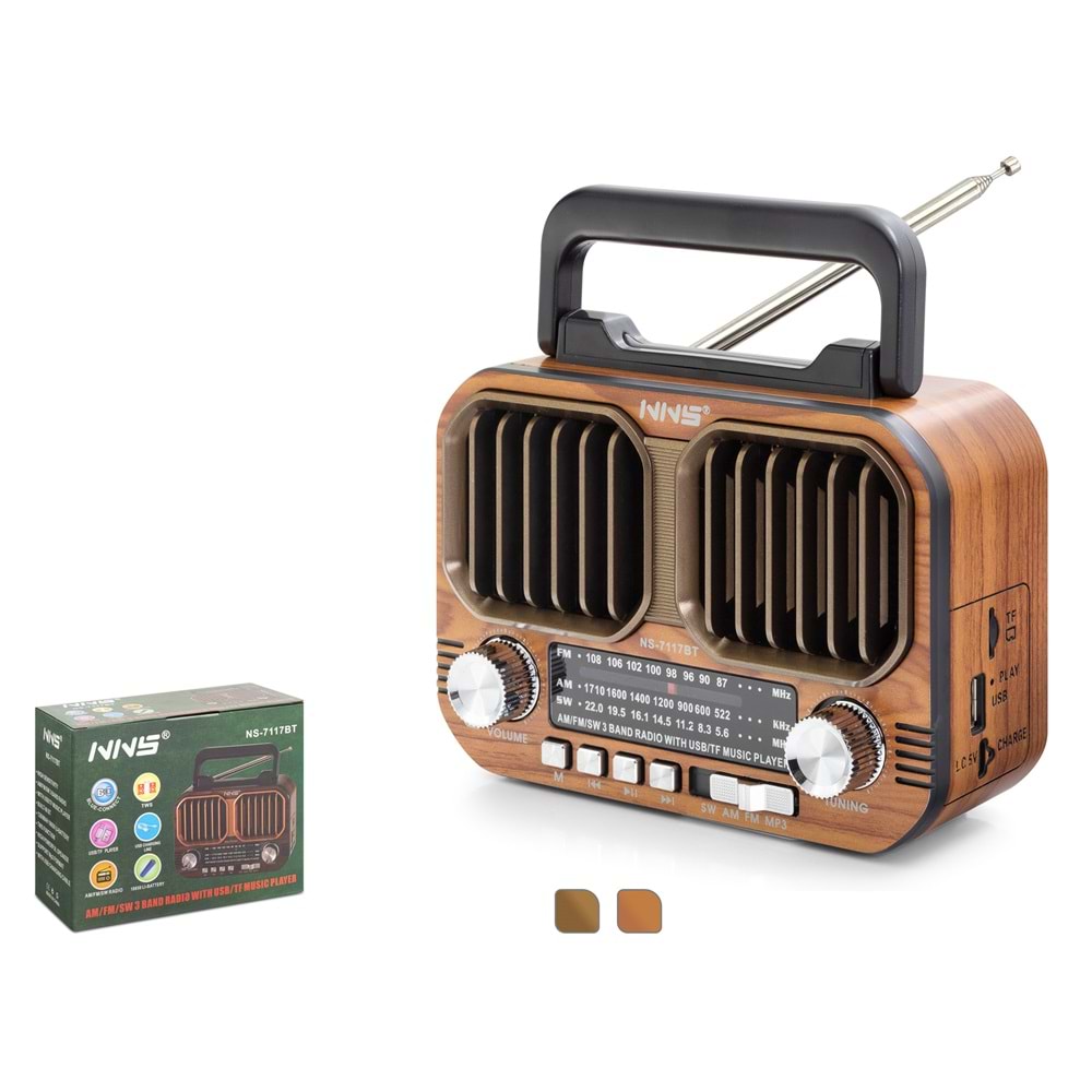 Nns Ns7117Bt Bluetooth Nostalji Speaker 165*69*119mm