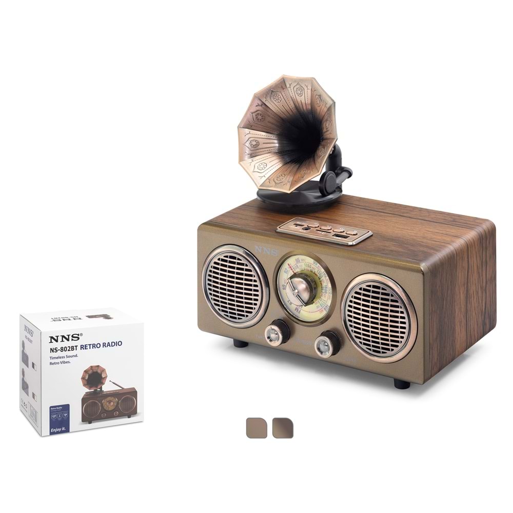 NNS NS802BT Bluetooth Nostaljik Hoparlör FM 210 x 130 x 208 cm