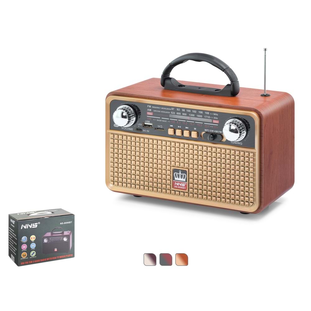 Nns Ns8096Bt Bluetooth Nostalji Speaker 225*114*155mm