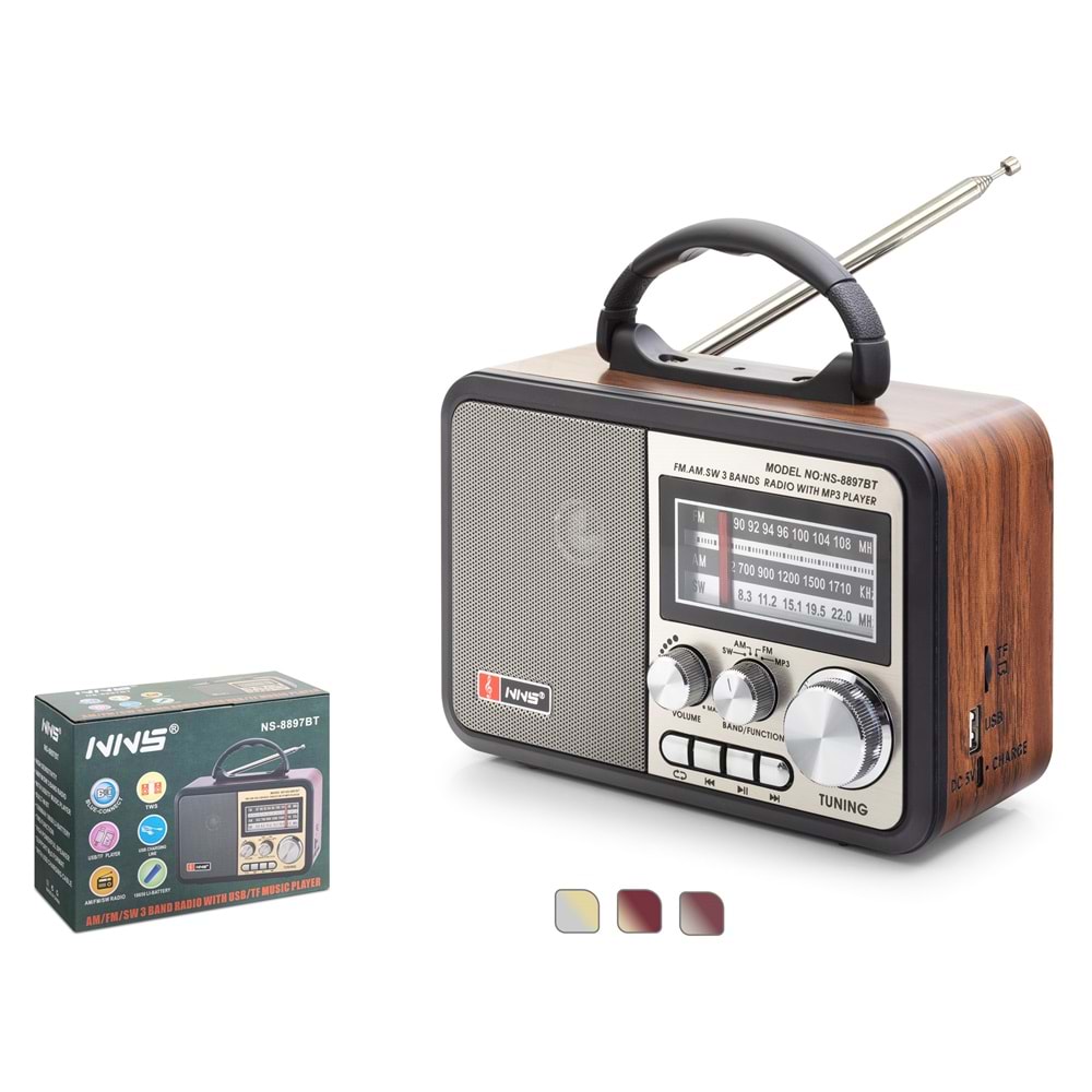 Nns Ns8897Bt Bluetooth Nostalji Speaker 197*86*145mm