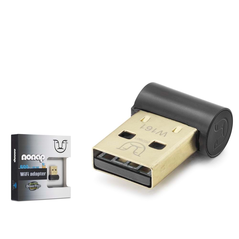 NONAP W161 USB WiFi Adaptör 600 Mbps AC Dual Band - Siyah