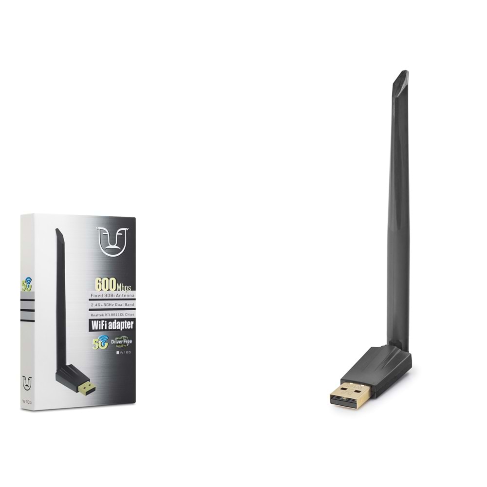 NONAP W165 USB WiFi Adaptör 600 Mbps AC Dual Band - Siyah