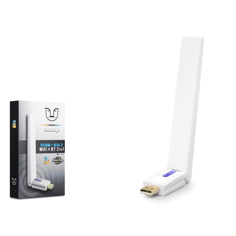 NONAP W169 USB WiFi Adaptör Dual Band Bluetooth 4.2 - Beyaz
