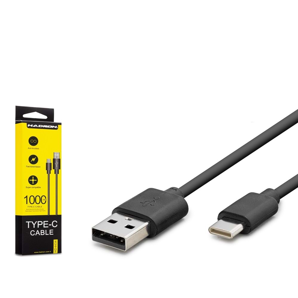 HADRON HDX1052S USB-C (M) TO USB (M) KABLO 1M KUTULU SİYAH