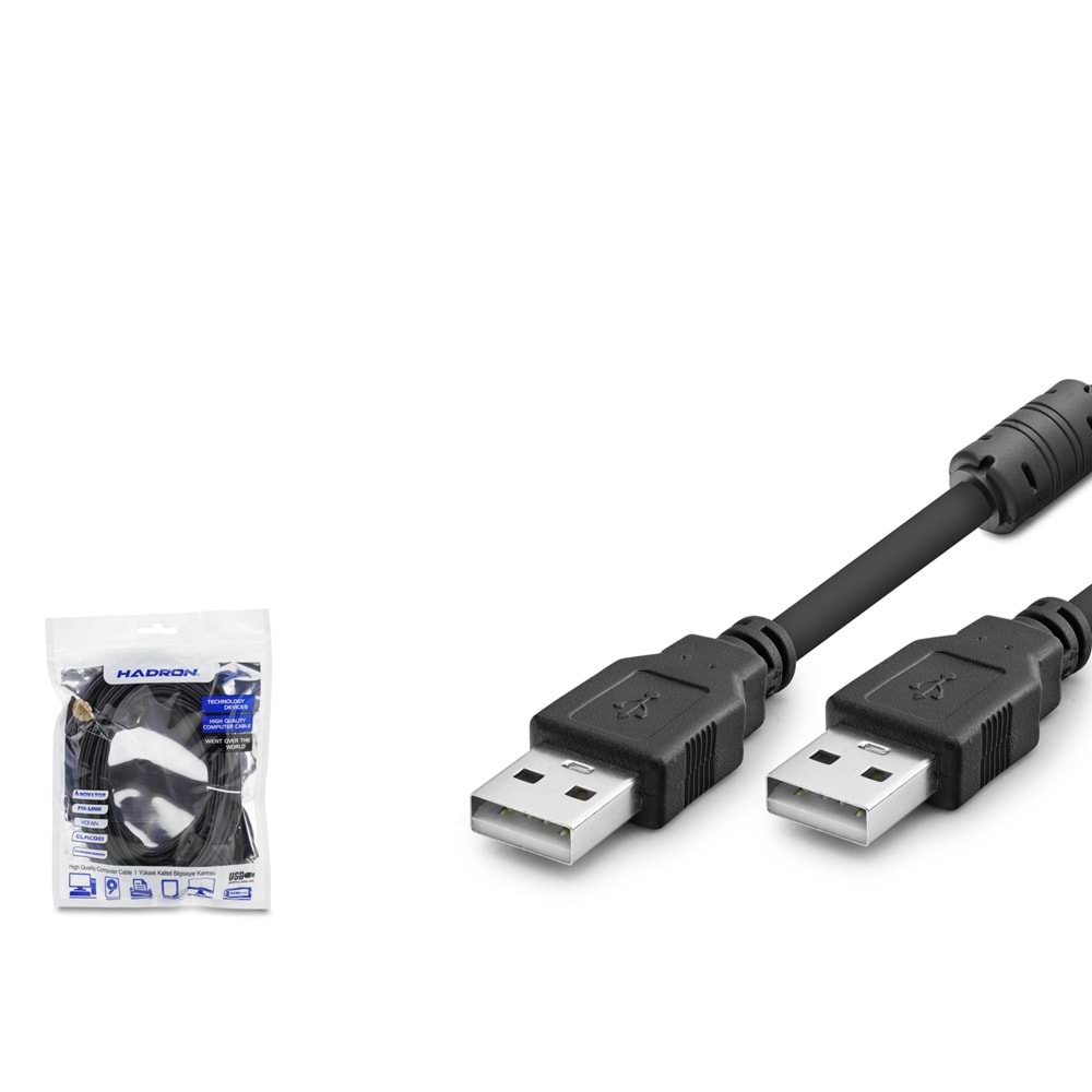HADRON HDX7522 USB (M) TO USB (M) 5M SİYAH