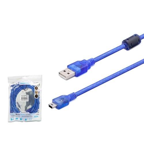 HADRON HDX7556 1.5METRE USB TO V3/5PIN KABLO MAVİ TRANSPARENT (PS3 OYUN KOLU UYUMLU)